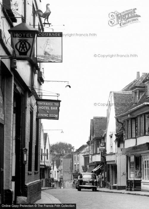 Photo of Faversham, West Street, Shop Hotel Signs c.1960