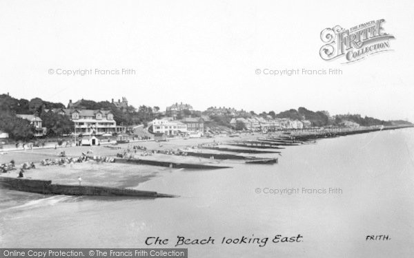 Photo of Felixstowe, Beach Looking East c.1955
