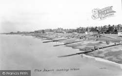 Beach Looking West c.1955, Felixstowe