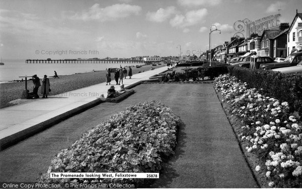 Photo of Felixstowe, The Promenade Looking West c.1959
