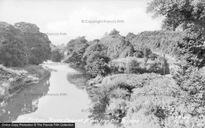 Photo of Felton, The River Coquet From Old Bridge c.1955