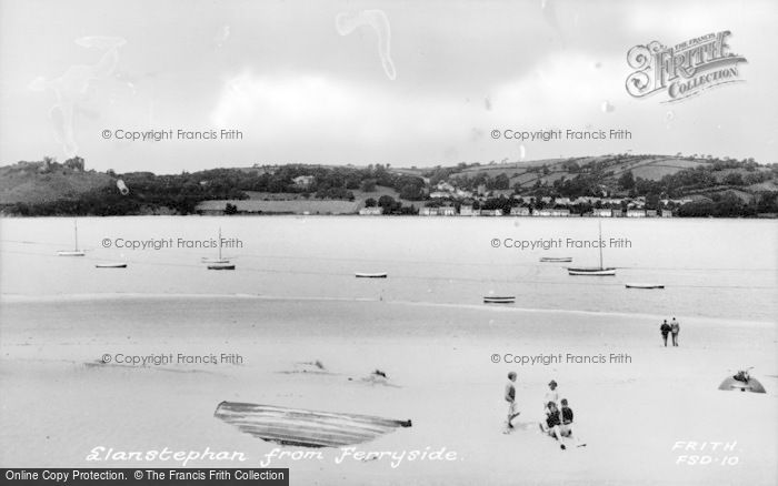 Photo of Ferryside, Looking Towards Llanstephan c.1950