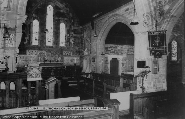 Photo of Ferryside, St Thomas' Church Interior c.1960