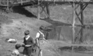 Fetcham, Fishing by the  River Mole c1955