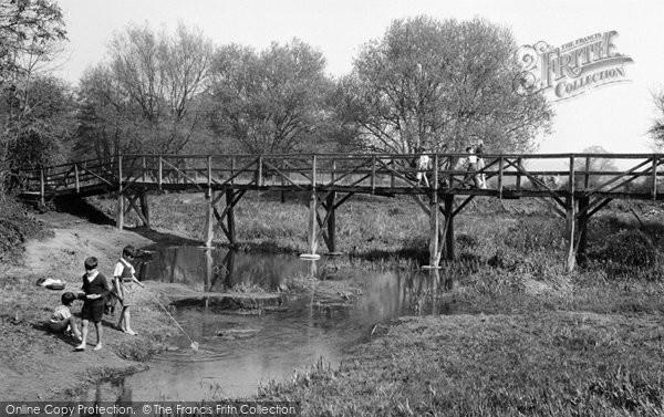 Photo of Fetcham, Footbridge over River Mole c1955