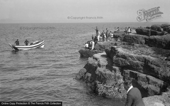 Photo of Filey, Fishing On The Brigg c.1932