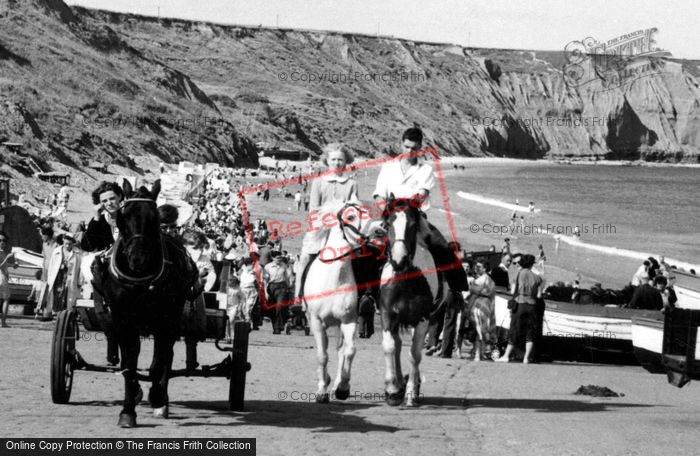 Photo of Filey, Horse Riding On Coble Landing c.1960