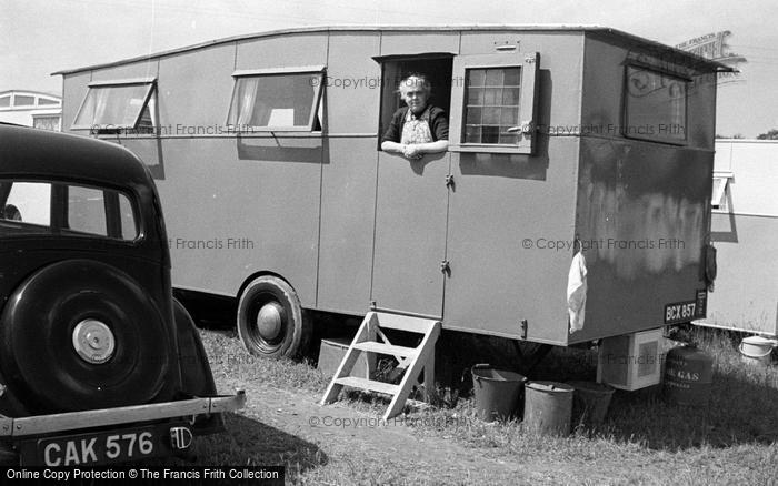 Photo of Filey, Primrose Valley, Caravan 1951