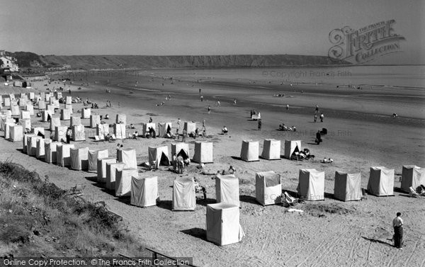 Photo of Filey, The Bathing Tents And Beach 1950
