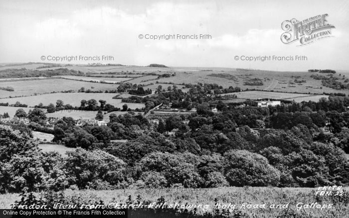 Photo of Findon, Holy Road And Gallops From Church Hill c.1955