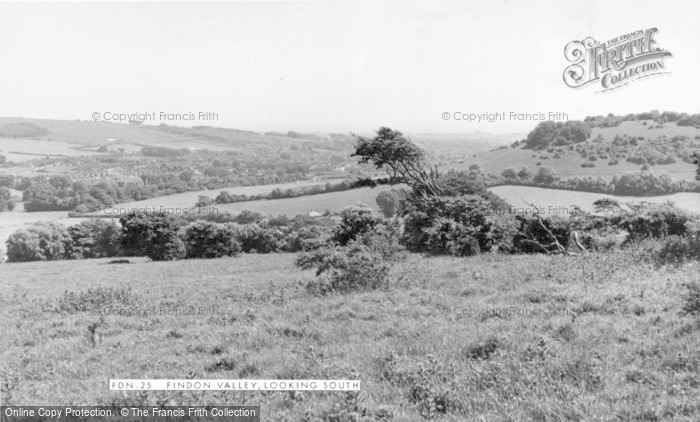 Photo of Findon, Valley Looking South c.1955