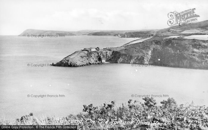 Photo of Fishguard, The Old Fort And Dinas Head c.1955