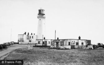 Flamborough, the Cafe and Lighthouse 1954