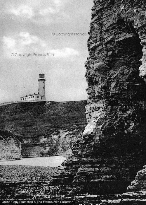 Photo of Flamborough, Upper Murke Hole And Lighthouse c.1930