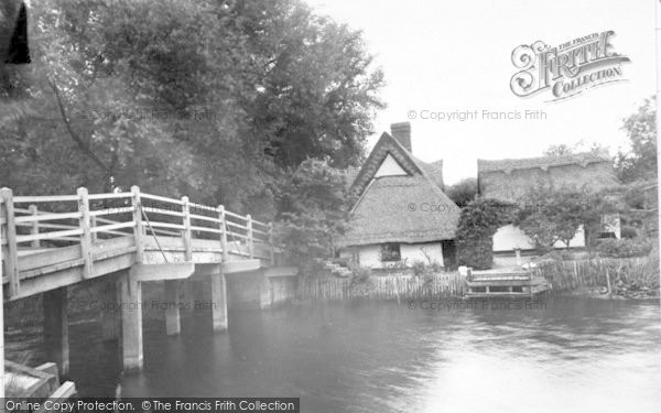 Photo of Flatford, Old Thatched Cottage Tea Rooms And Bridge c.1950