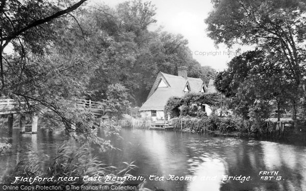 Photo of Flatford, Old Thatched Cottage Tea Rooms And Bridge c.1950