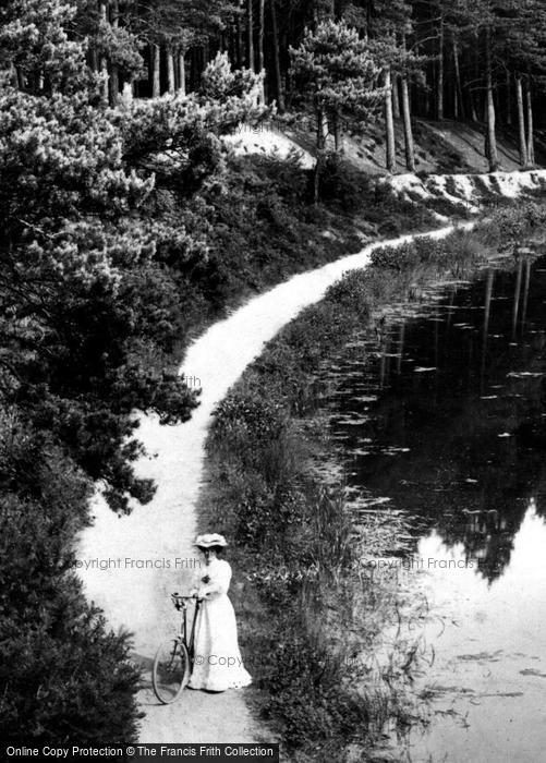 Photo of Fleet, Lady Cyclist, Basingstoke Canal 1908