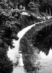 Lady Cyclist, Basingstoke Canal 1908, Fleet
