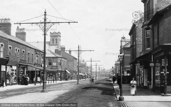 Photo of Fleetwood, Tram Poles, West Street 1898