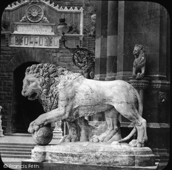 Loggia Dei Lanzi, Marble Lion c.1873, Florence