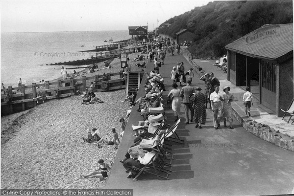Photo of Folkestone, Beach From Zig Zag Cafe c.1950