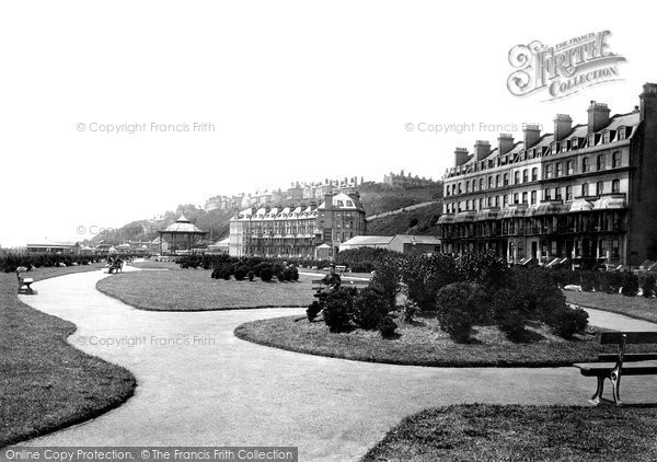 Photo of Folkestone, Marine Crescent And Gardens 1895