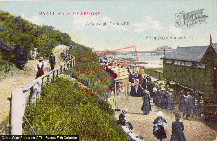 Photo of Folkestone, Marine Walk c.1910