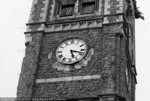 Photo of Folkestone, Message Clock On Christchurch Tower 2004