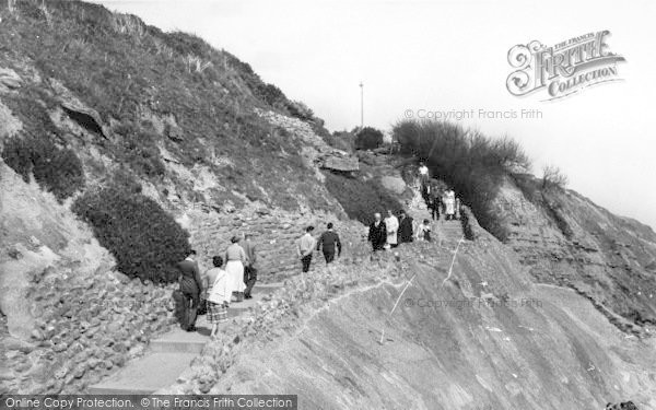 Photo of Folkestone, The East Cliff Steps c.1960