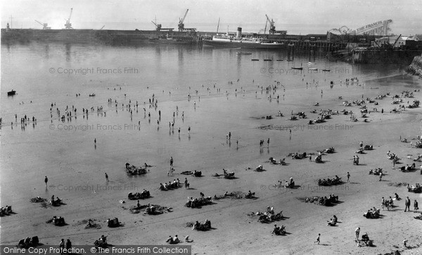 Photo of Folkestone, The East Sands And Harbour c.1950