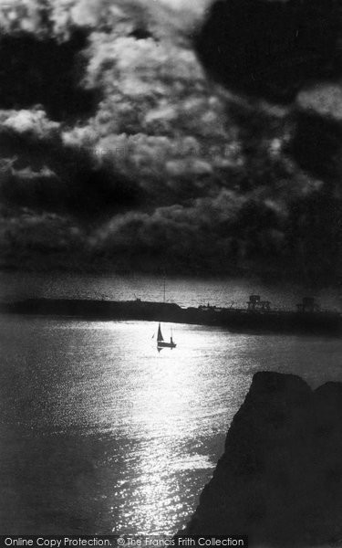 Photo of Folkestone, The Harbour By Moonlight c.1890
