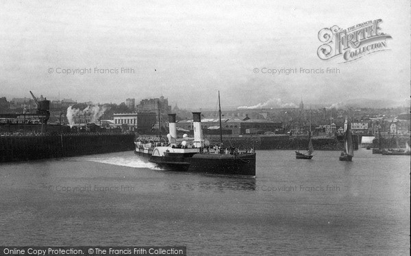 Photo of Folkestone, The Harbour, The Boulogne Paddle Steamer 1906