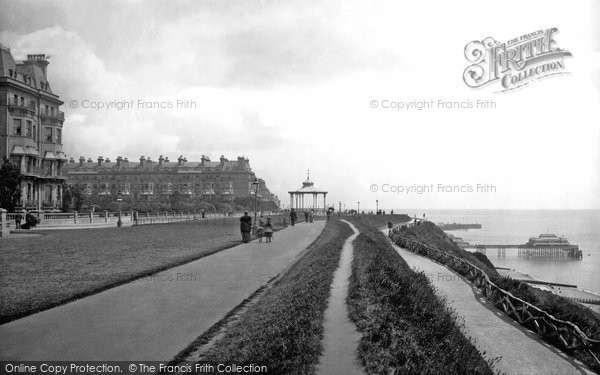 Photo of Folkestone, The Leas And Bandstand 1895