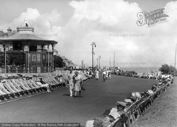 Photo of Folkestone, The Leas And Bandstand c.1950