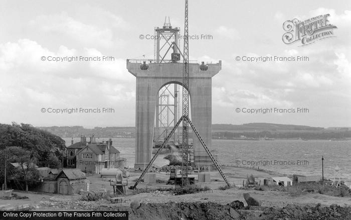 Photo of Forth Bridge, The Forth Road Bridge Under Construction 1961