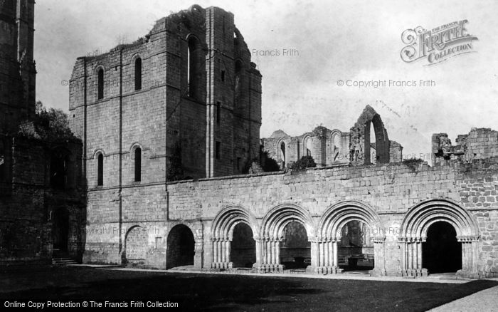 Photo of Fountains Abbey, Cloister Court 1895