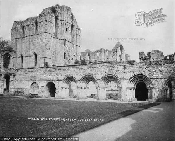 Photo of Fountains Abbey, Cloister Court c.1900