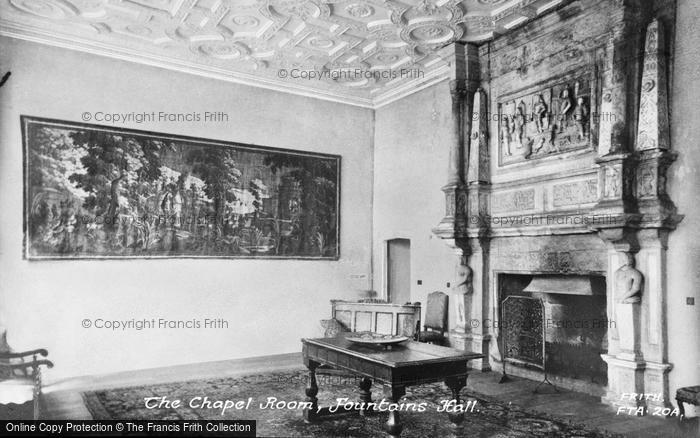 Photo of Fountains Abbey, Fountains Hall, The Chapel Room c.1955