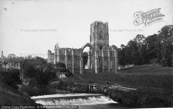 Photo of Fountains Abbey, From River c.1873