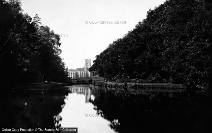 Photo of Fountains Abbey, From The Lake c.1885