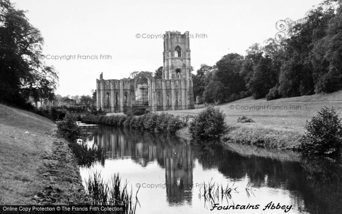 Photo of Fountains Abbey, From The River c.1955