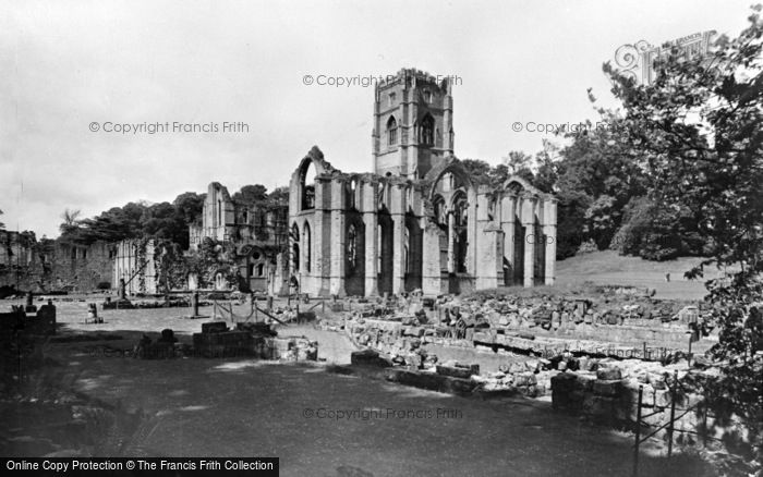 Photo of Fountains Abbey, General View c.1955