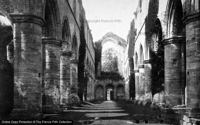 Photo of Fountains Abbey, Nave West c.1885