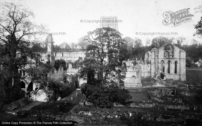 Photo of Fountains Abbey, South Side 1895