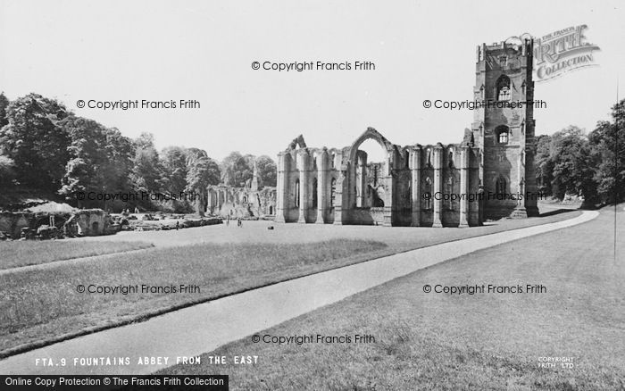 Photo of Fountains Abbey, The Abbey From East c.1955
