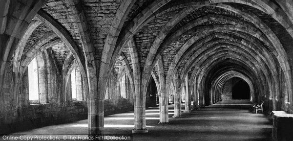 Photo of Fountains Abbey, The Undercroft To The West Range c.1873