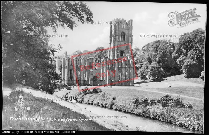 Photo of Fountains Abbey, View From River c.1955