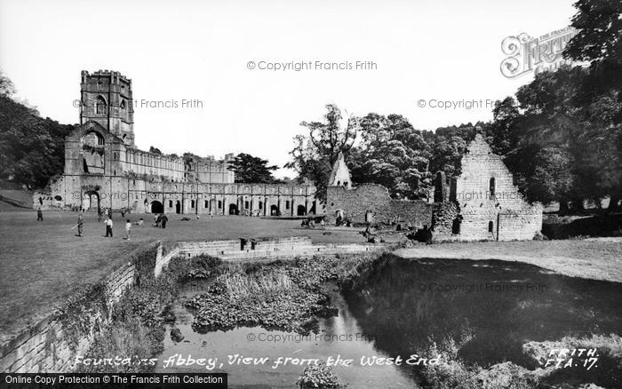 Photo of Fountains Abbey, View From The West c.1955