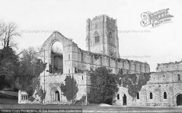 Photo of Fountains Abbey, West c.1871