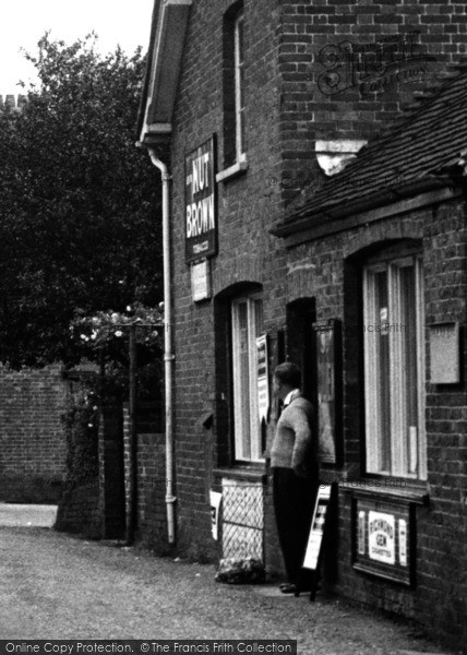 Photo of Four Elms, A Man At The Village Shop c.1955
